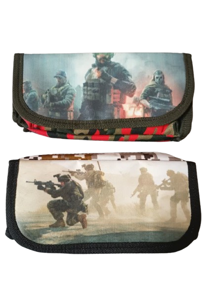 Canvas Army 3-Zipper Pencil Case